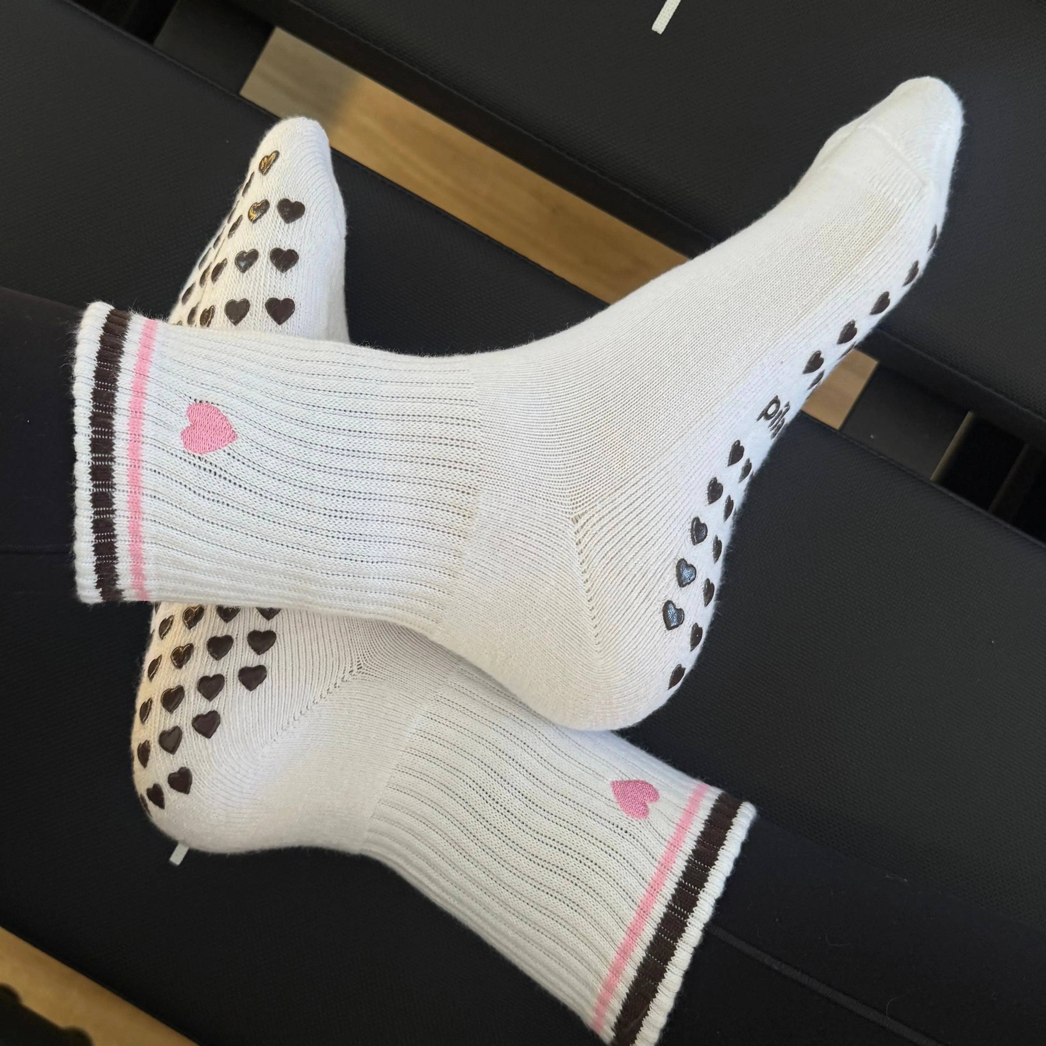 PILA Essential Grip Socks - Pink/Brown
