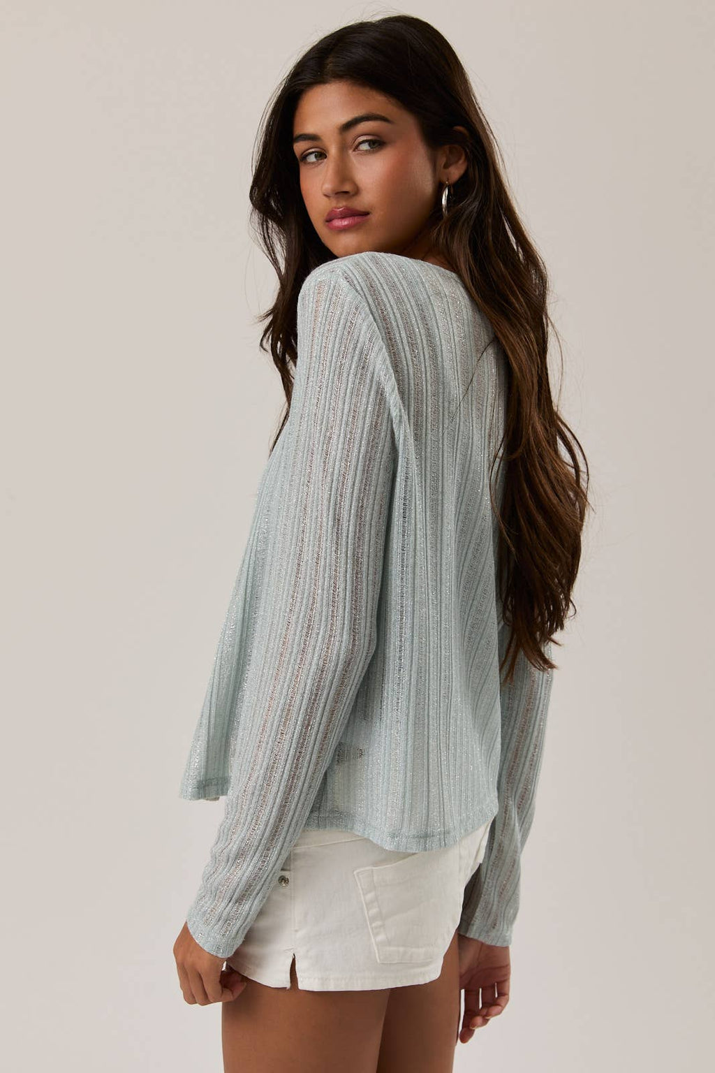 ROUND NECK KNIT CARDIGAN