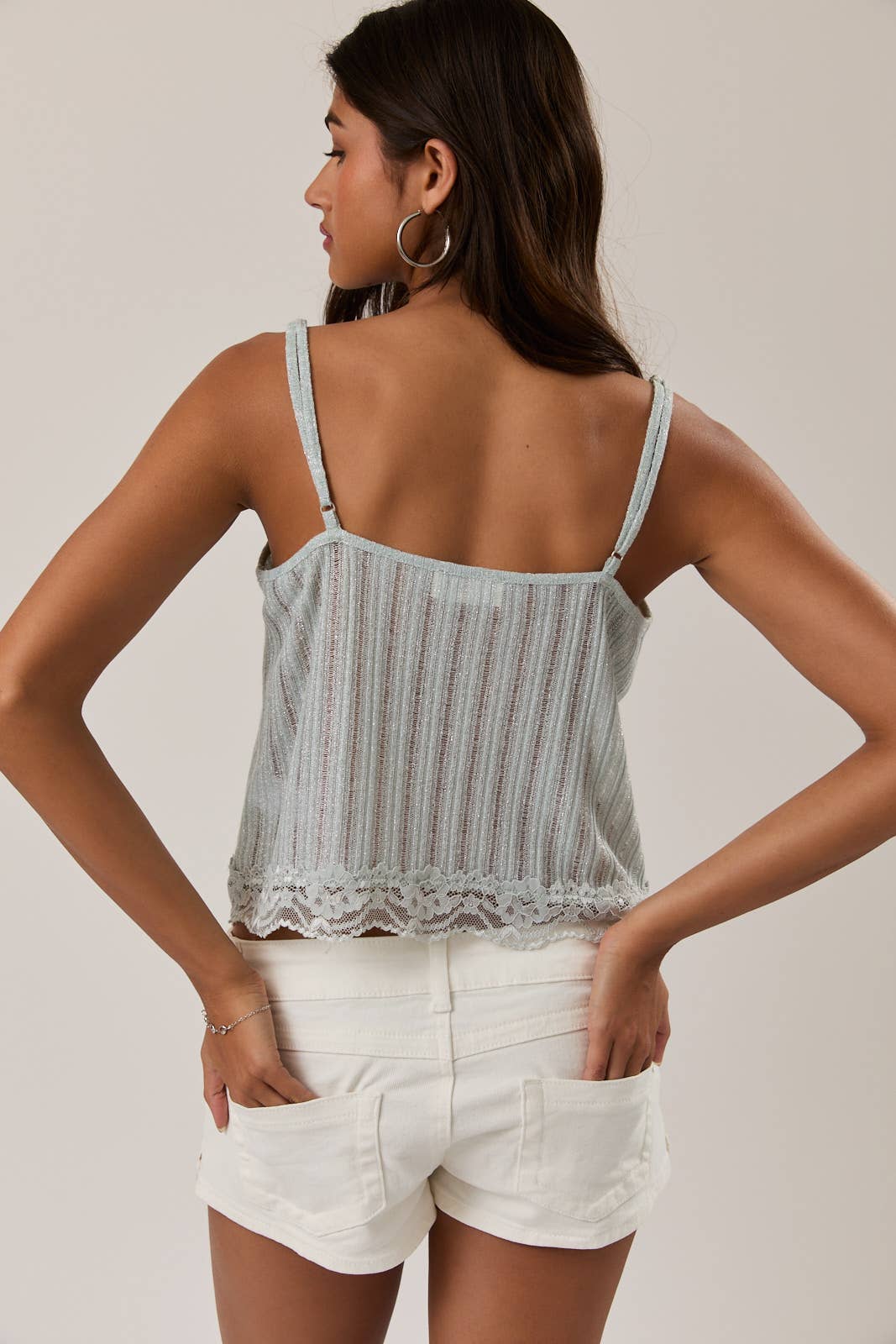 LACE TRIM KNIT CAMI TOP