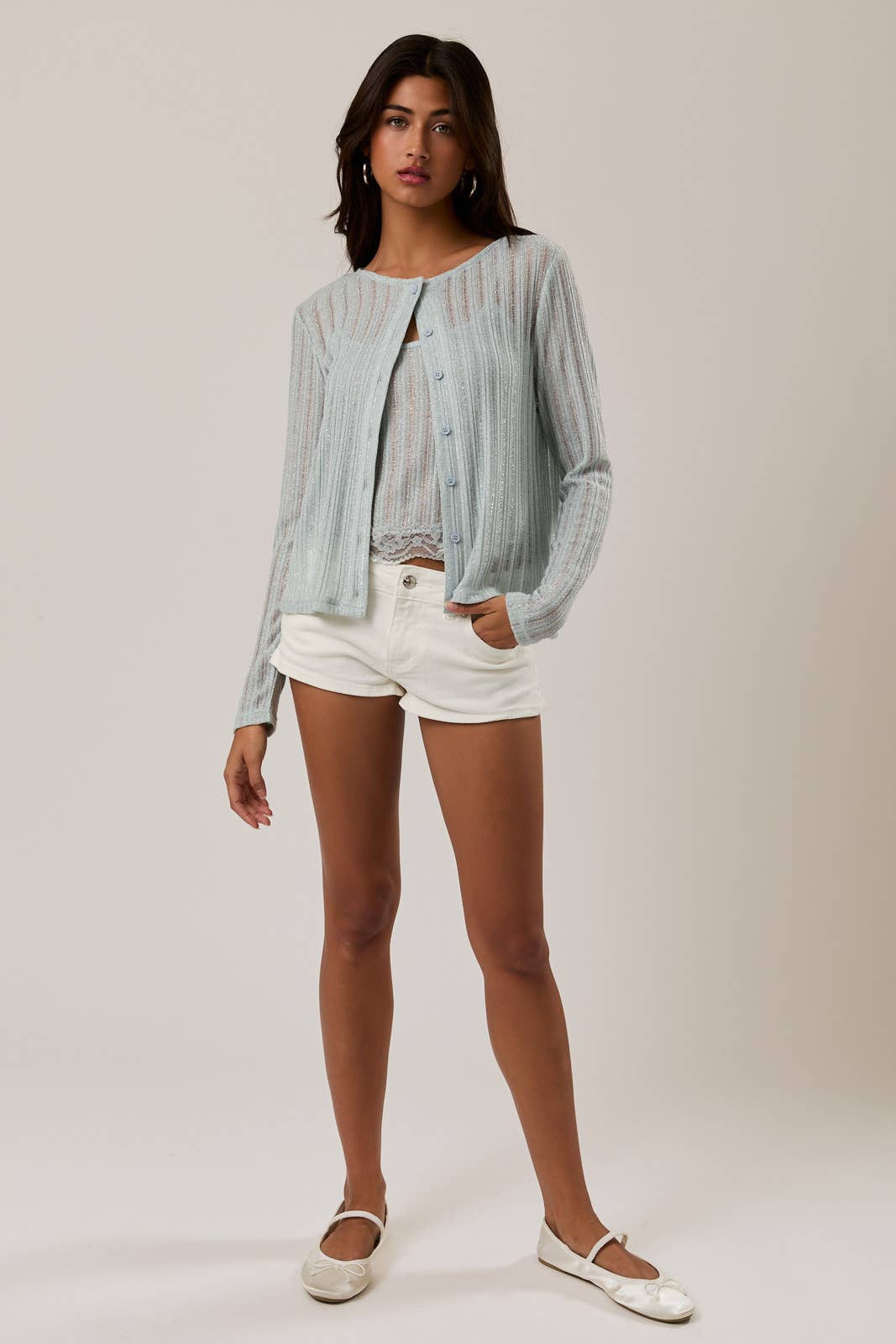 LACE TRIM KNIT CAMI TOP