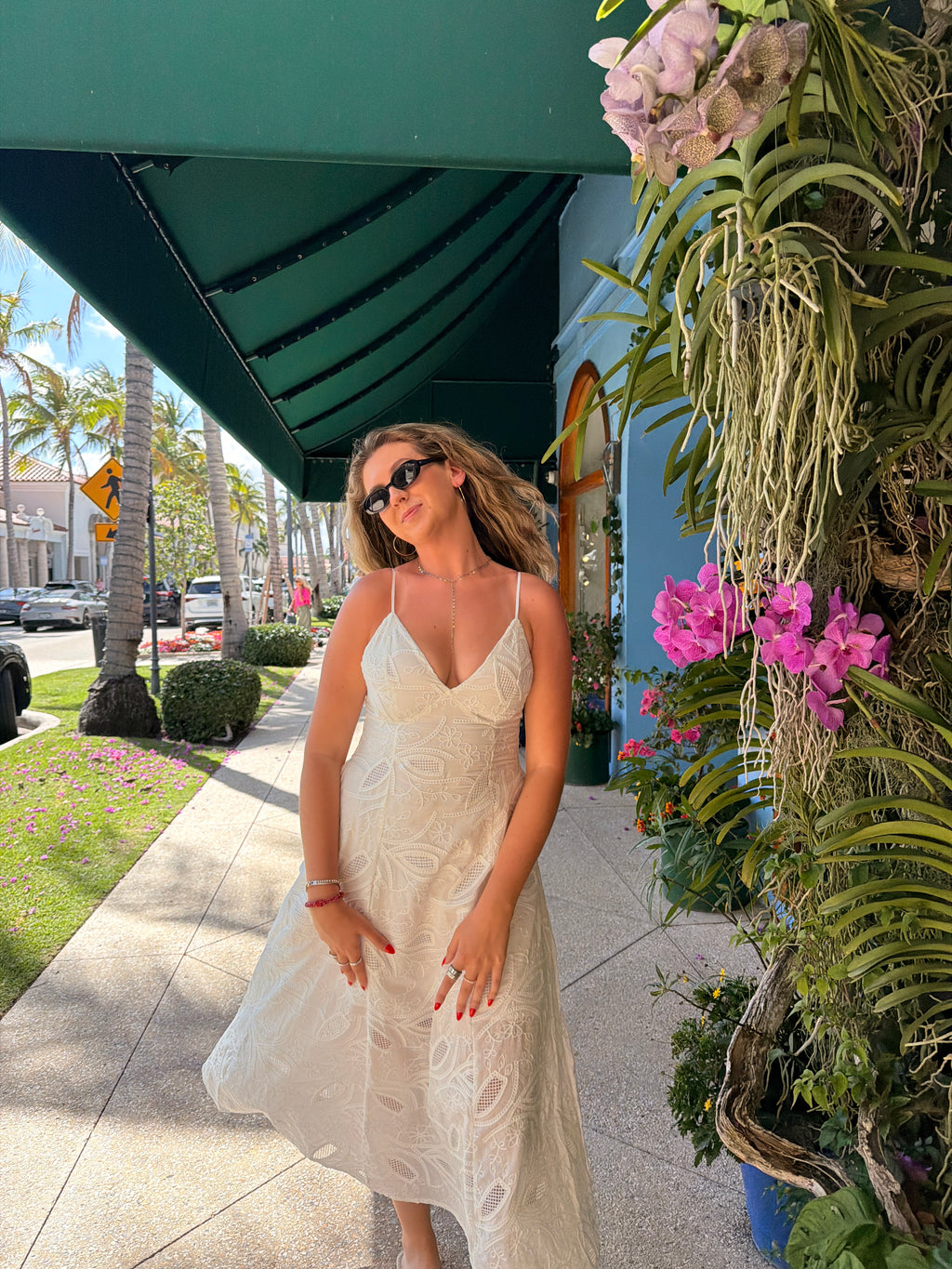 Embroidery Tie Back Maxi Dress