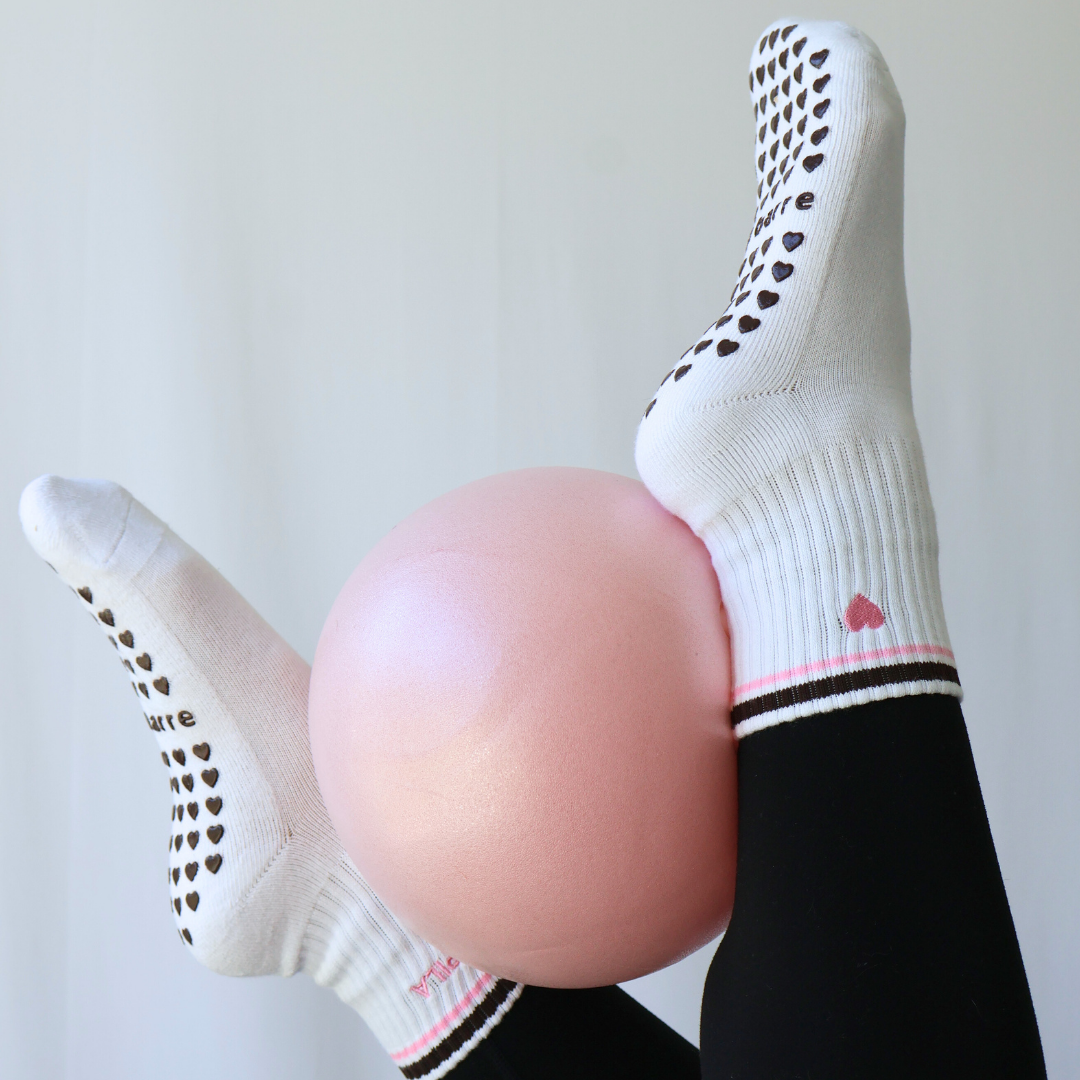 PILA Essential Grip Socks - Pink/Brown