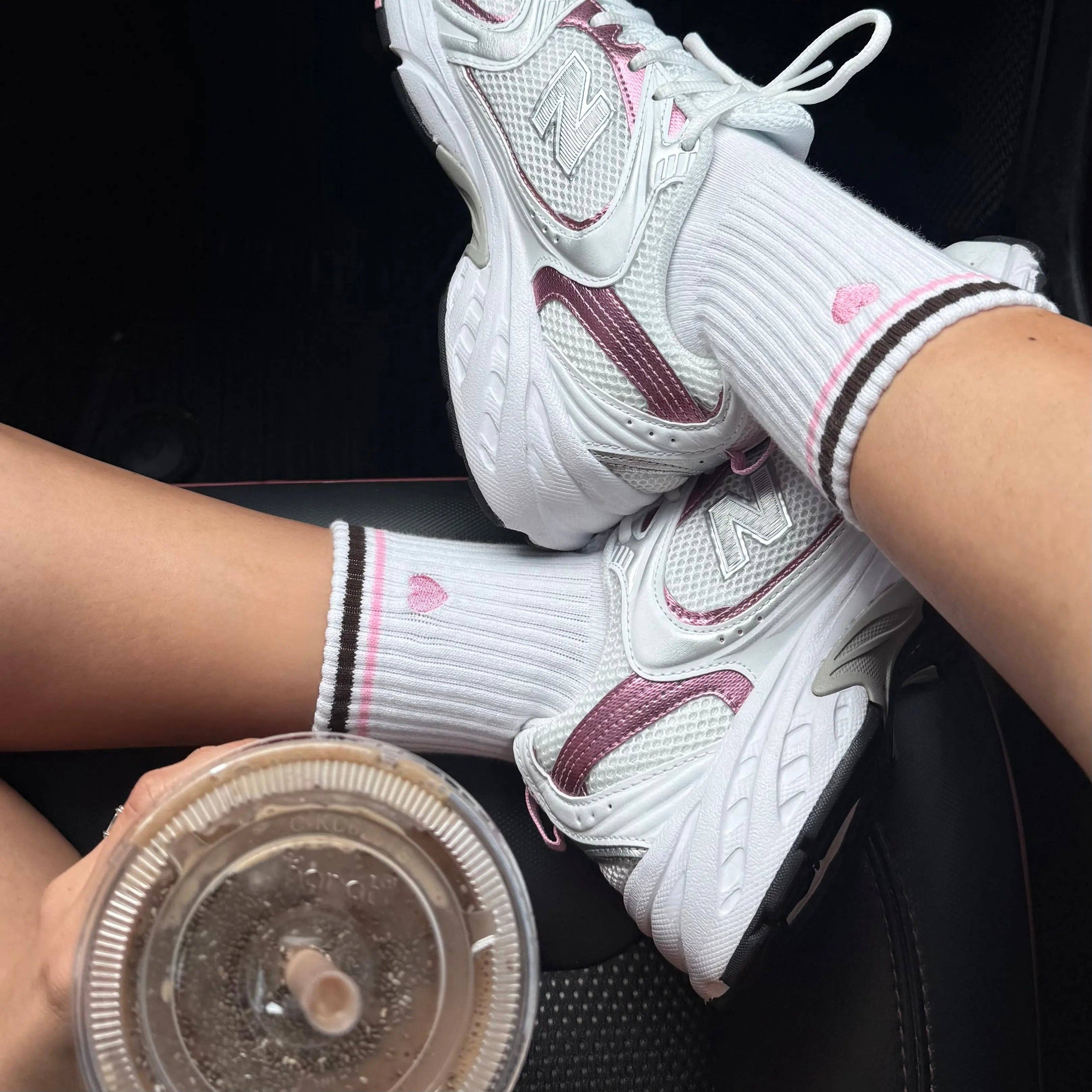 PILA Essential Grip Socks - Pink/Brown